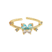 Fashionable All-match French Simplicity Butterfly Adjustable Ring For Women