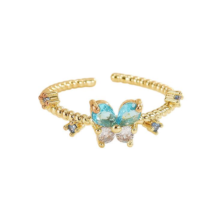 Fashionable All-match French Simplicity Butterfly Adjustable Ring For Women