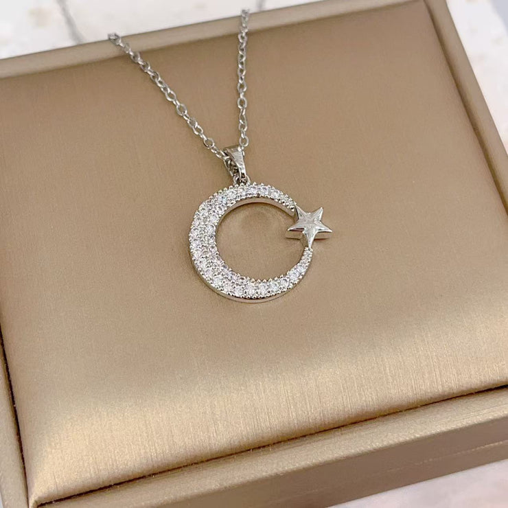 Xingyue Zircon Geometric Niche New Style Design Pendant Titanium Steel Necklace