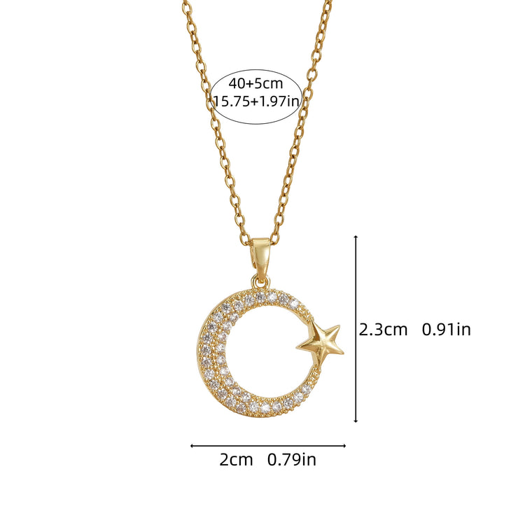 Xingyue Zircon Geometric Niche New Style Design Pendant Titanium Steel Necklace